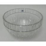 Tiffany, a large crystal glass Atlas bowl with Roman Numeral decoration, boxed, diameter 25cm.