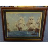 Various pictures and prints including F.Walters watercolour, Dartmouth?, also unframed marine
