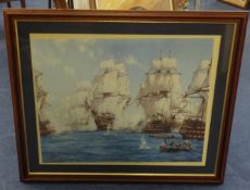 Various pictures and prints including F.Walters watercolour, Dartmouth?, also unframed marine