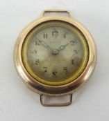 Rolex, 9ct gold vintage screw front waterproof wristwatch, diameter 32mm.