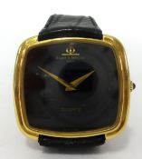 Baume and Mercier, a gents 18ct gold quartz dress watch with square dial, No.1124561, 47089, with