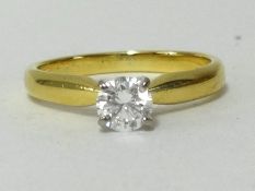 A 18ct diamond single stone ring, ring size K