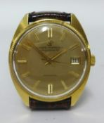 Girard Perregaux, a gents 18ct gold chronometer HF gyromatic wristwatch with original box and