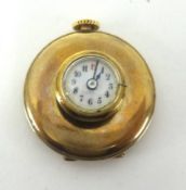 An 9ct gold buttonhole watch, no.166713, diameter 26mm.