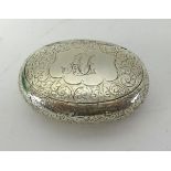 Silver snuff box Deakin and Francis with gilt interior approx 48.3gms.