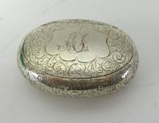 Silver snuff box Deakin and Francis with gilt interior approx 48.3gms.