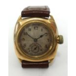 Rolex Oyster, a vintage 9ct gold cushion case wristwatch, with copy of original advert, width