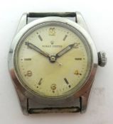 Rolex Oyster, a small gents vintage stainless steel wristwatch, for restoration, number 4220,