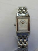 A ladies Jaeger Le Coultre reverso classic stainless steel duetto watch, No. 266 844, 2219922