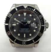 Rolex Submariner, a gents stainless steel, Oyster Perpetual Date, wristwatch, 1000ft/300m,