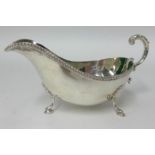 A modern silver sauce boat, B.B.S Ltd, approx 9.38oz.