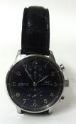 IWC, a gents chronograph automatic with black dial, with box and papers, circa 2003, case no.