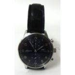 IWC, a gents chronograph automatic with black dial, with box and papers, circa 2003, case no.