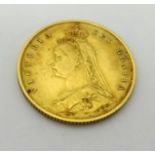 Victoria shield back half sovereign 1887,