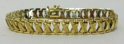 A modern Turkish 10ct yellow gold bracelet approx 8.30gms.