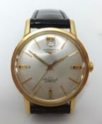 Longines, a gents 18ct rose gold Conquest Automatic wristwatch with leather bracelet and original