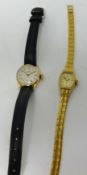 A vintage ladies Surena Incabloc 9ct gold cased wristwatch together with a ladies modern rotary gilt