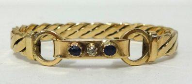 A 9ct sapphire and diamond set bracelet, approx 34.10gms.