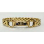 A 9ct sapphire and diamond set bracelet, approx 34.10gms.