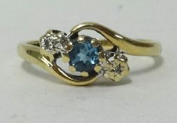 A 9ct blue stone dress ring, ring size N1/2