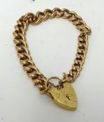 A 9ct gold curb link bracelet, approx 37.60gms.