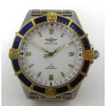 Breitling J Class, a gents steel and gold automatic chronograph wristwatch with gilt batons on a