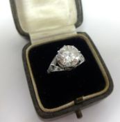 A diamond solitaire ring, set in platinum approx 2.00 carats, finger size L.