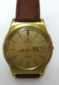 Omega Automatic, a gents gold plated auto Deville wrist watch (no crown)