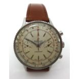 Breitling, a vintage gents stainless steel chronomat chronograph wristwatch, the back plate no.