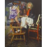 Robert Lenkiewicz (1941-2002), two prints, Dr Phillip Stokes photographs 'The Artist in his Studio',