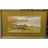 Harry Williams, pair of Victorian signed watercolours dated 1897, 20cm x 40cm.