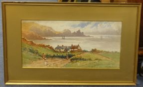 Harry Williams, pair of Victorian signed watercolours dated 1897, 20cm x 40cm.