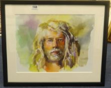 Robert Lenkiewicz (1941-2002), print 'Self Portrait', 29cm x 39cm.