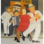 Beryl Cook, signed limited edition print 'Tango Busking', A/P No.69/70, 49cm x 49cm.