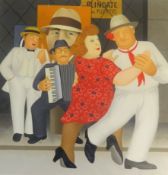Beryl Cook, signed limited edition print 'Tango Busking', A/P No.69/70, 49cm x 49cm.
