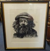 Robert Lenkiewicz (1941-2002), signed limited edition print, 'Diogenes/Early Drawing Vagrancy