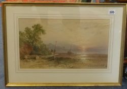 William Cook of Plymouth (c.1830-c.1890), watercolour 'Coastal Boats', 26cm x 42cm.
