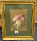 William Harris Weatherhead (1843-1903) signed watercolour, 'A Vase of Flowers', 20cm x 14cm,