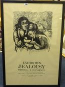 Robert Lenkiewicz (1941-2002), original poster 'Exhibition Jealousy', 80cm x 54cm overall size.