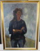 Robert Lenkiewicz (1941-2002), oil on canvas, 'Brief study of Louise Cortnell', titled and signed