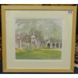 Jack Chamberlain, watercolour 'Gateway at Antony House', 25.5cm x 29cm, together with Juliet