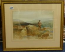 G.H.Jenkins (1838-1914), Victorian 1880 watercolour, 'Dartmoor', indistinctly signed, J. Baragwaneth