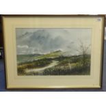 C.Rex-Jones, watercolour, 'Brentor, near Tavistock', 34cm x 53cm.