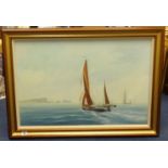 Cameron Weller, oil on canvas 'Sailing near the Needles Isle of Wight', signed, 50cm x 76cm,