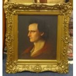 Unknown, 19th Century oil on board, portrait of man in gilt frame, 30cm x 26cm.