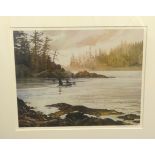 Robert Van Drimmolson?, signed limited edition print, 'Orcas', mounted, Marler Wilson signed limited