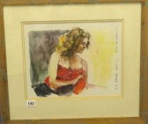 Robert Lenkiewicz (1941-2002), print 'Lisa Stokes, Staring', 34cm x 26cm.