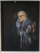 Robert Lenkiewicz (1941-2002), oil on canvas, 'Portrait of a man with glasses', Education Project