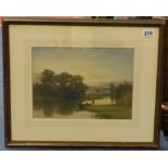 William Williams of Plymouth (1808-1895), watercolour signed, river landscape, 20cm x 29cm.