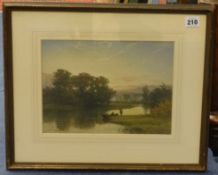William Williams of Plymouth (1808-1895), watercolour signed, river landscape, 20cm x 29cm.